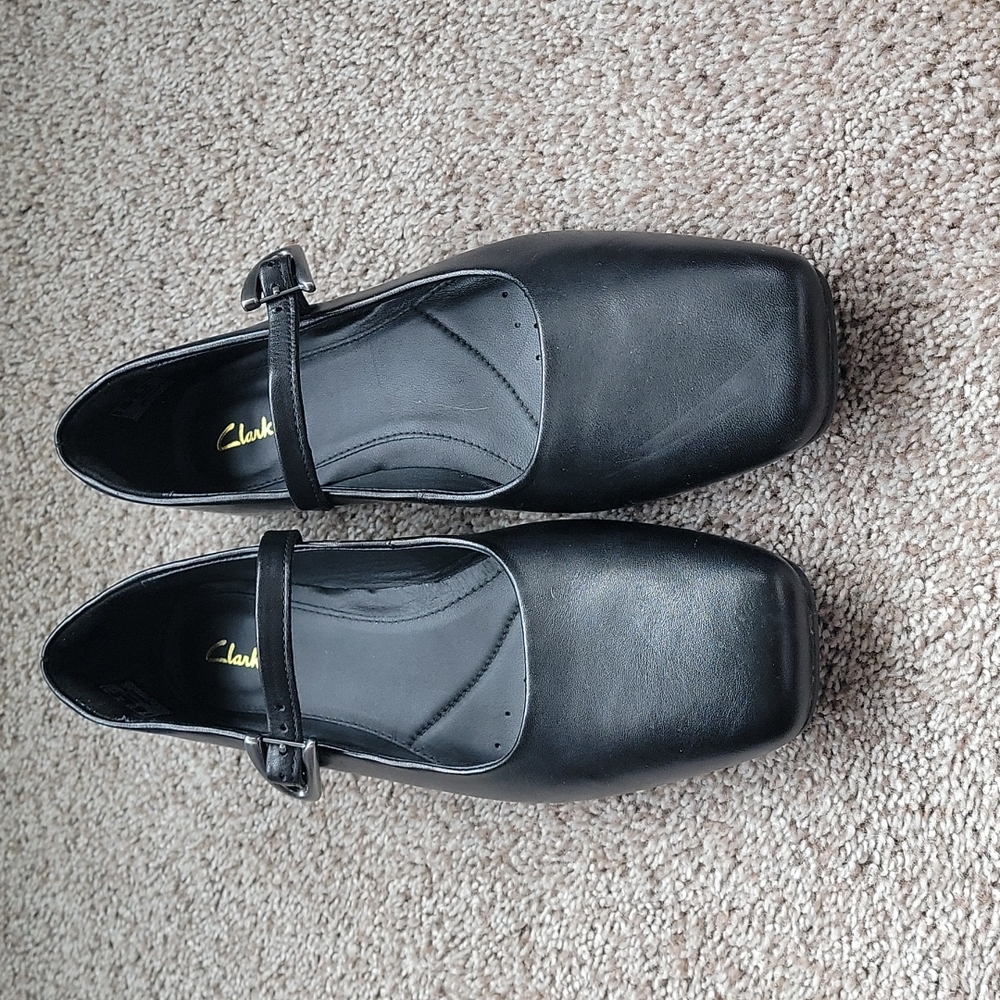 Black Mary Jane's (worn once), Clark's, women's size 7.5